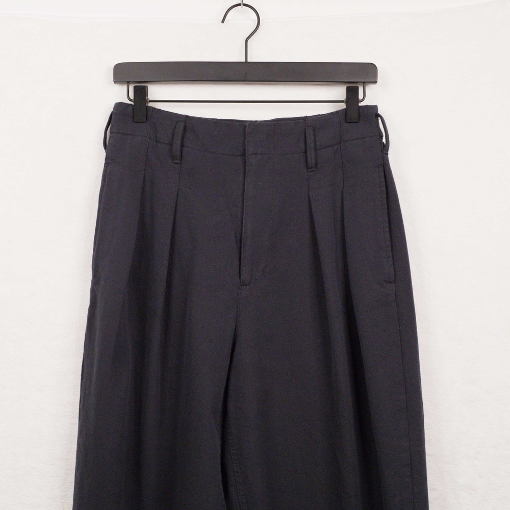 MADEWELL Pleated Carrot Pants Cotton Wool Twill Tapered Trousers Black Coal Sz 2 - Picture 4 of 11